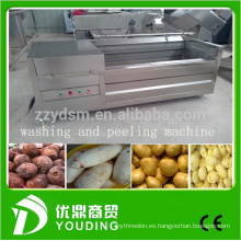 big capacity root vegetable and fruit washing and peeling machine for sale